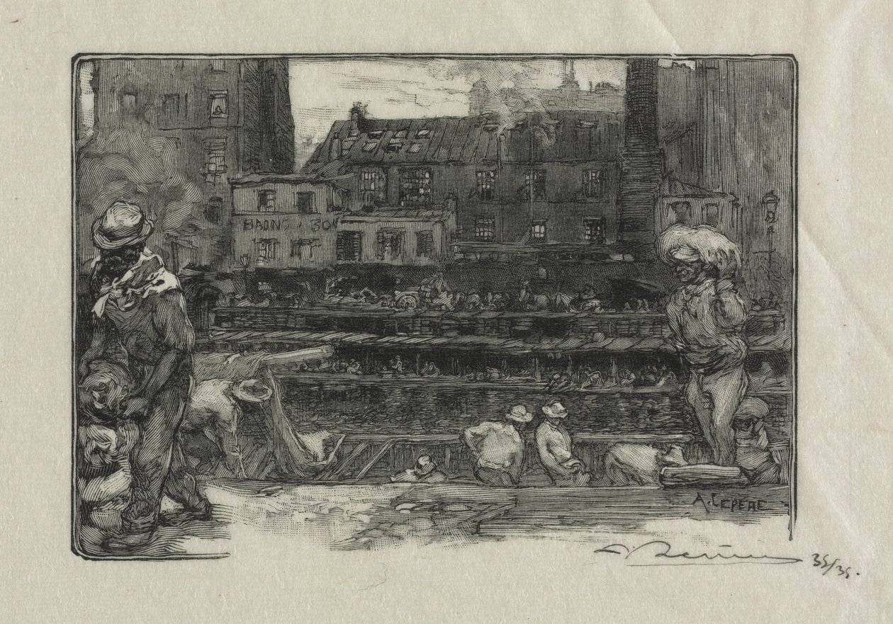 Unloaders of Plaster Canal St. Martin by Auguste Louis Lepère