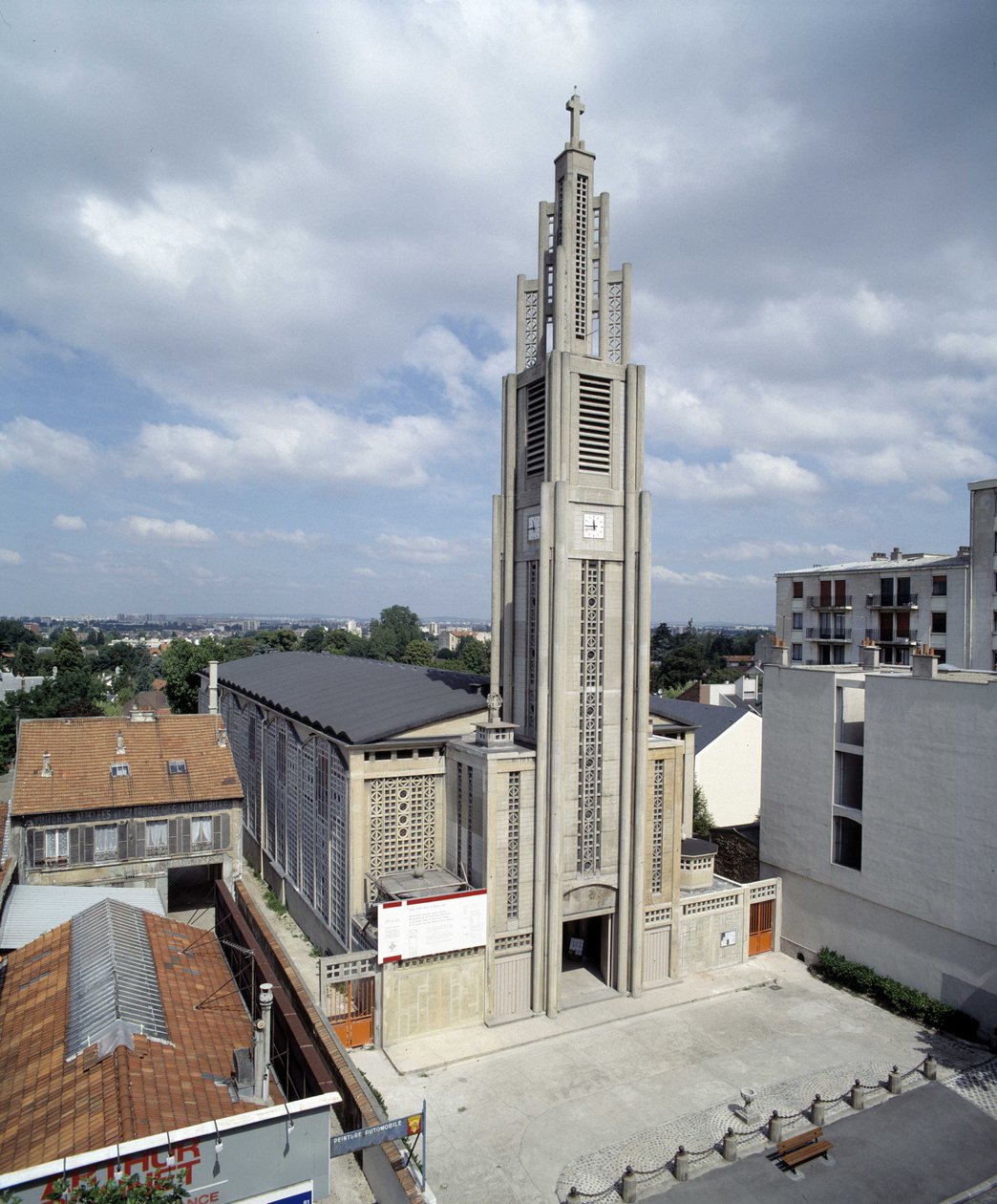 General view of the Church Notre Dame de Le Raincy (1923) by Auguste Perret