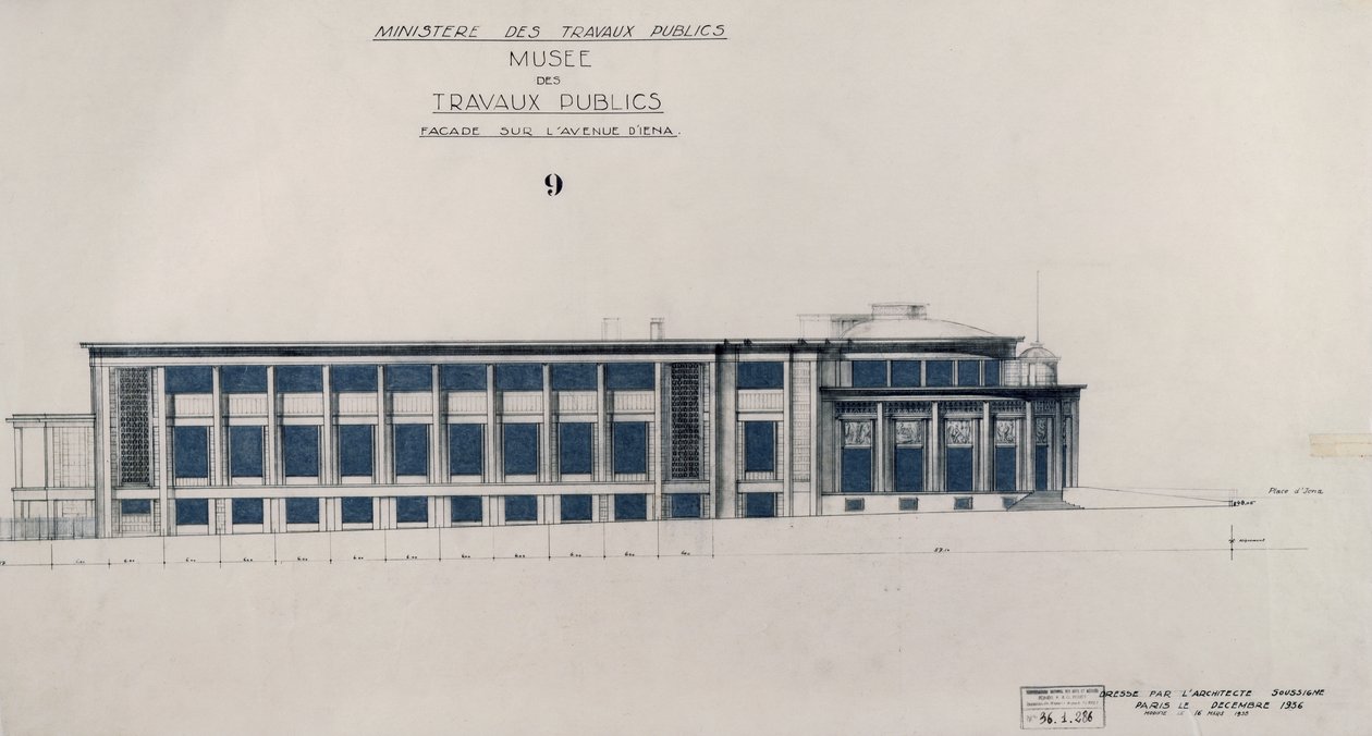 Project for the Musee des Travaux Publiques, Facade, Avenue d