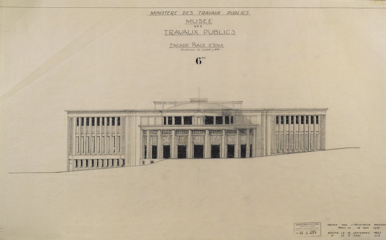 Project for the Musee des Travaux Publiques, Facade, Place d