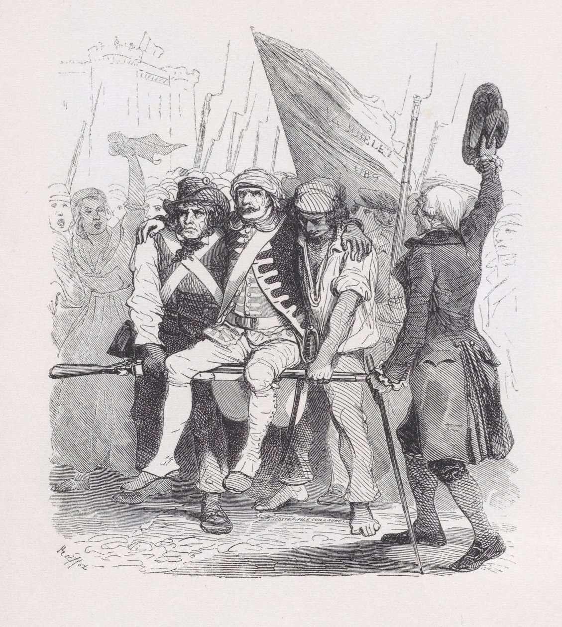 July Fourteenth, from The Complete Works of Béranger. Creators: Auguste Raffet, Lacoste, Eugène Guillaumot by Auguste Raffet, Lacoste, Eugène Guillaumot