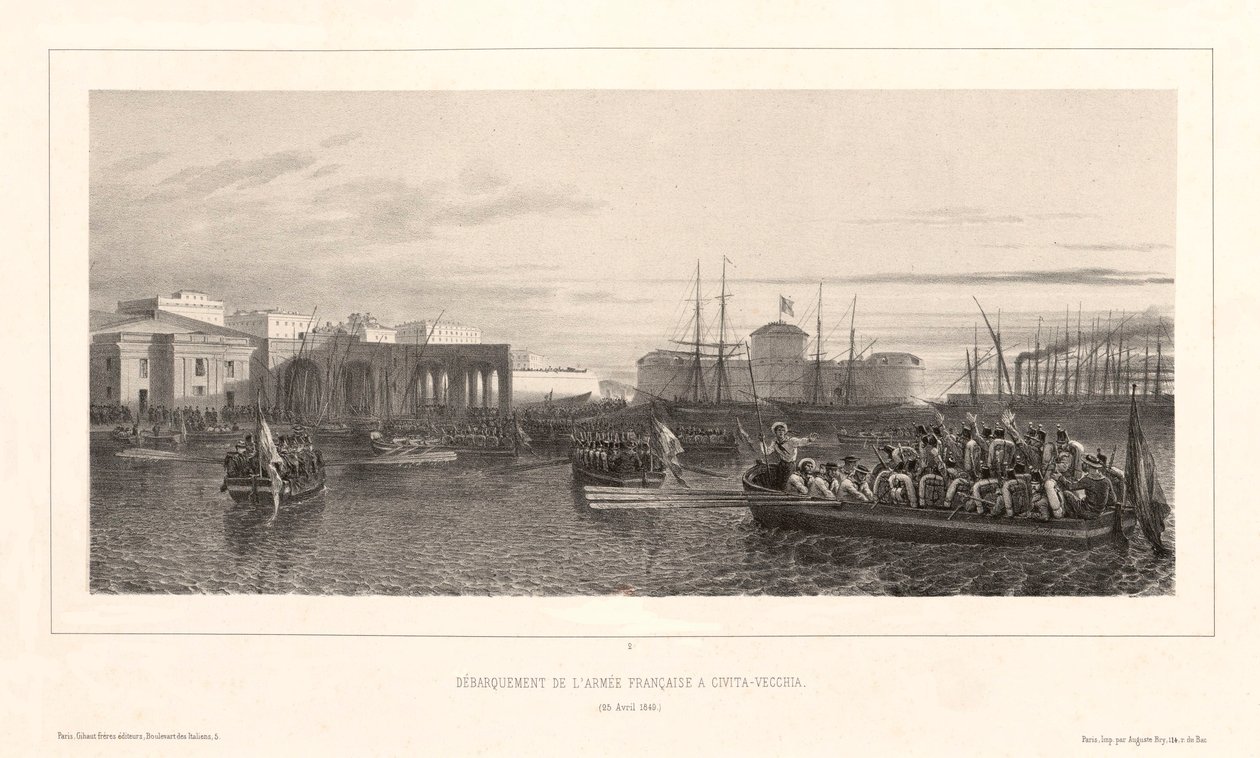 Landing of the French army at Civita-Vecchia, April 25, 1849 by Auguste Raffet