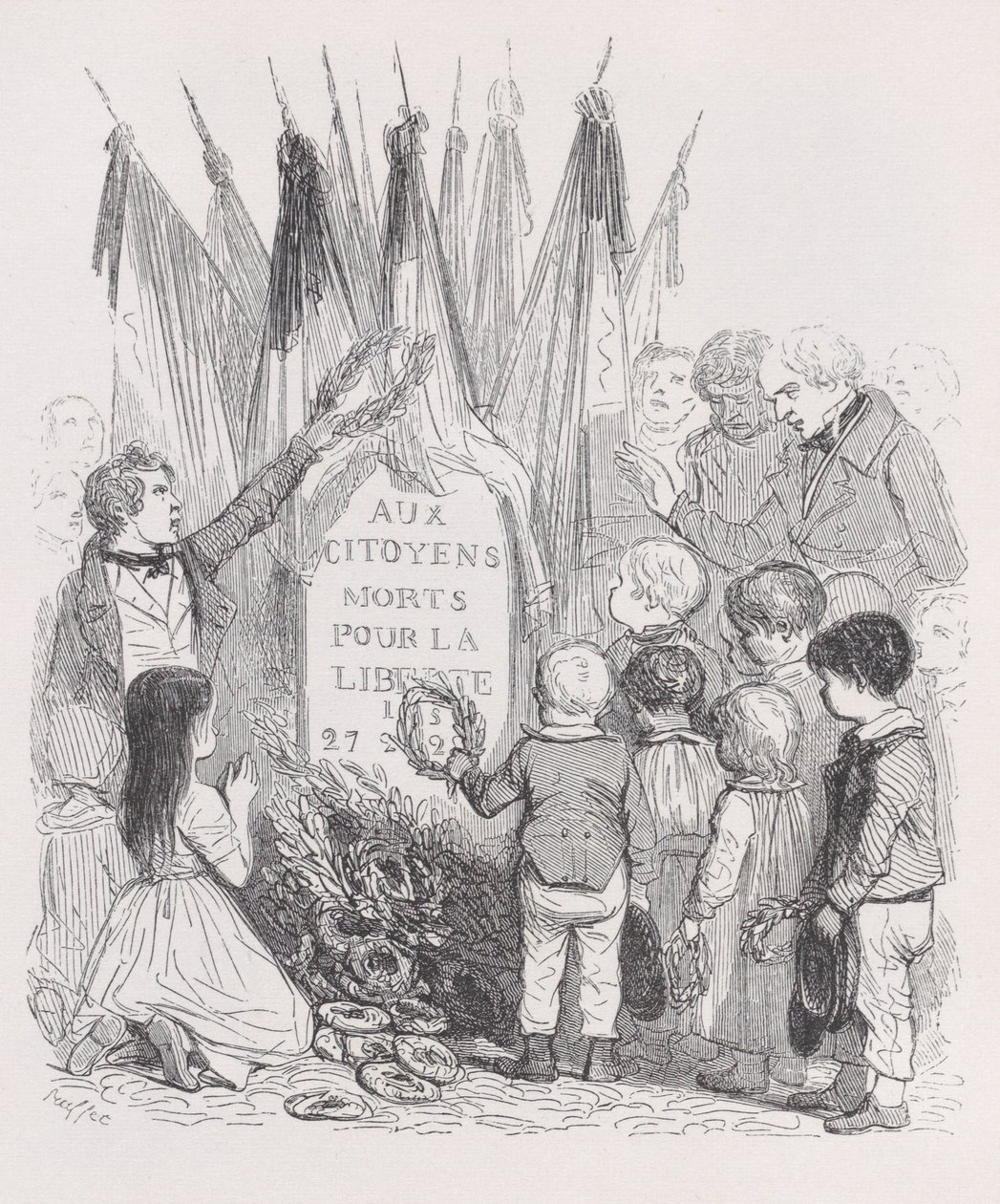 The Tombs of July from The Complete Works of Béranger by Auguste Raffet