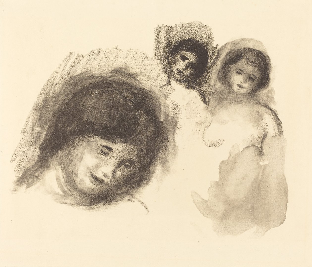 Stone with Three Sketches by Auguste Renoir
