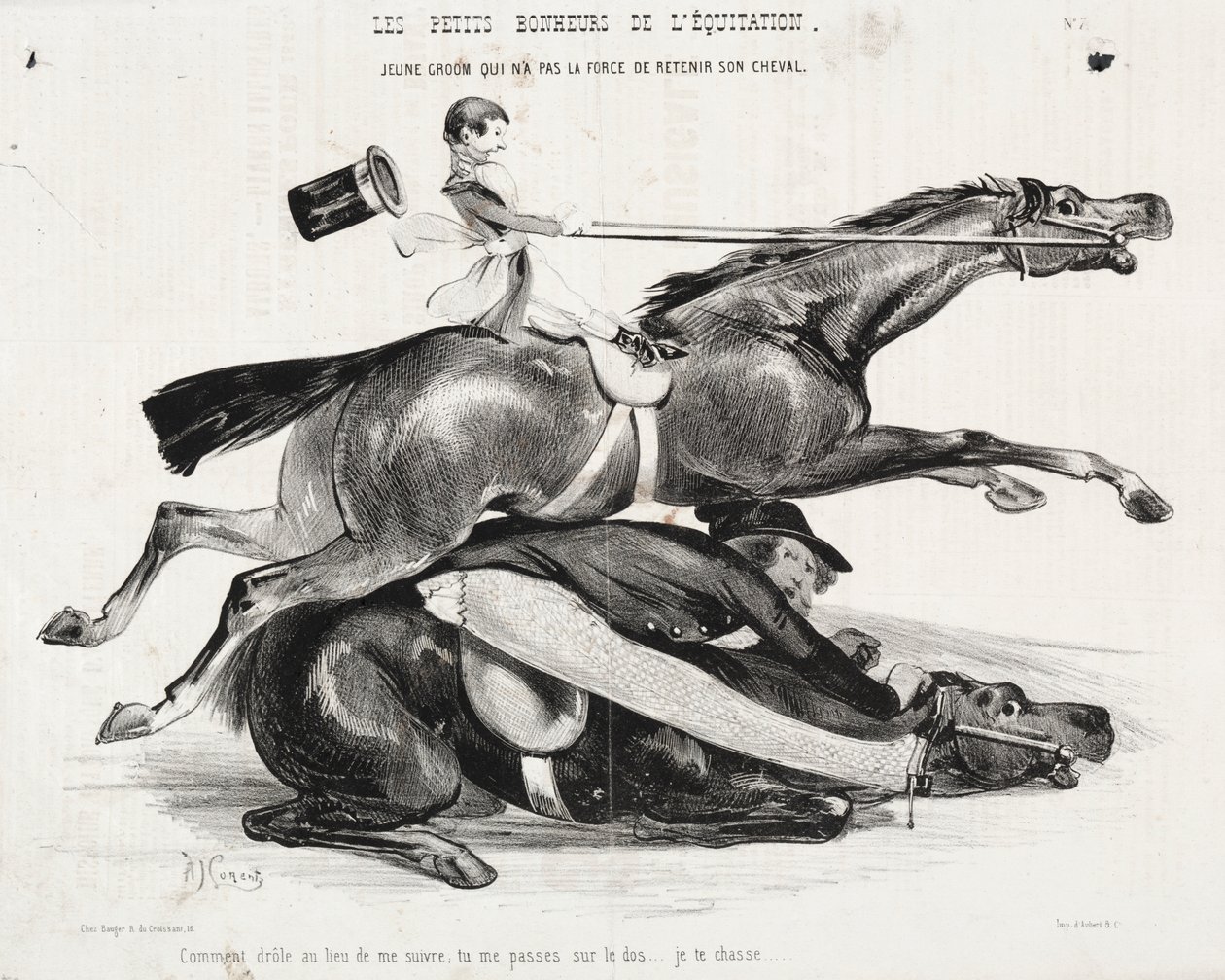 The Little Joys of Riding: Young Groom Who Cannot Hold His Horse by Auguste Rodin