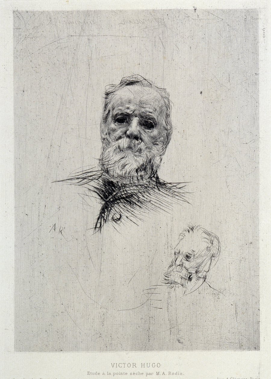 Portrait of Victor Hugo, illustration from The Gazettes de beaux Arts by Auguste Rodin