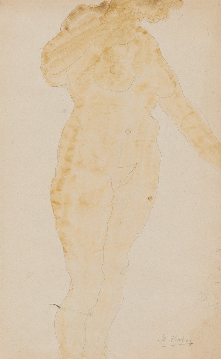 Standing Female Nude, Left Arm Extended by Auguste Rodin