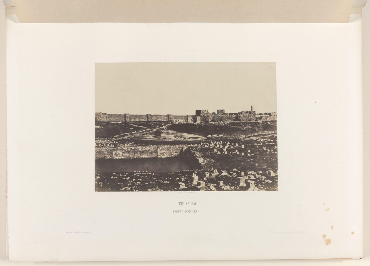 Mamilla Basin Outside the Old City Wall of Jerusalem by Auguste Salzmann