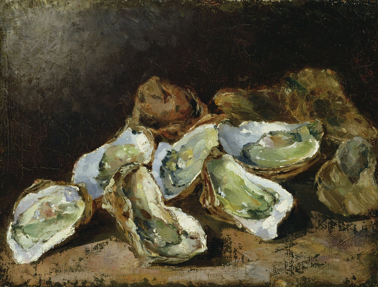 Still Life with Oysters by Auguste Theodule Ribot