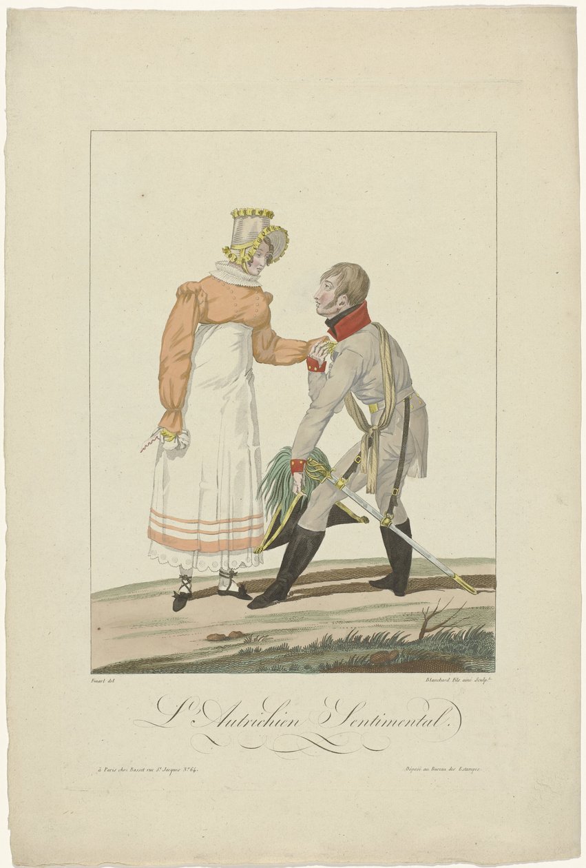 The Allies in Paris in 1815: The Sentimental Austrian by Auguste Thomas Marie Blanchard