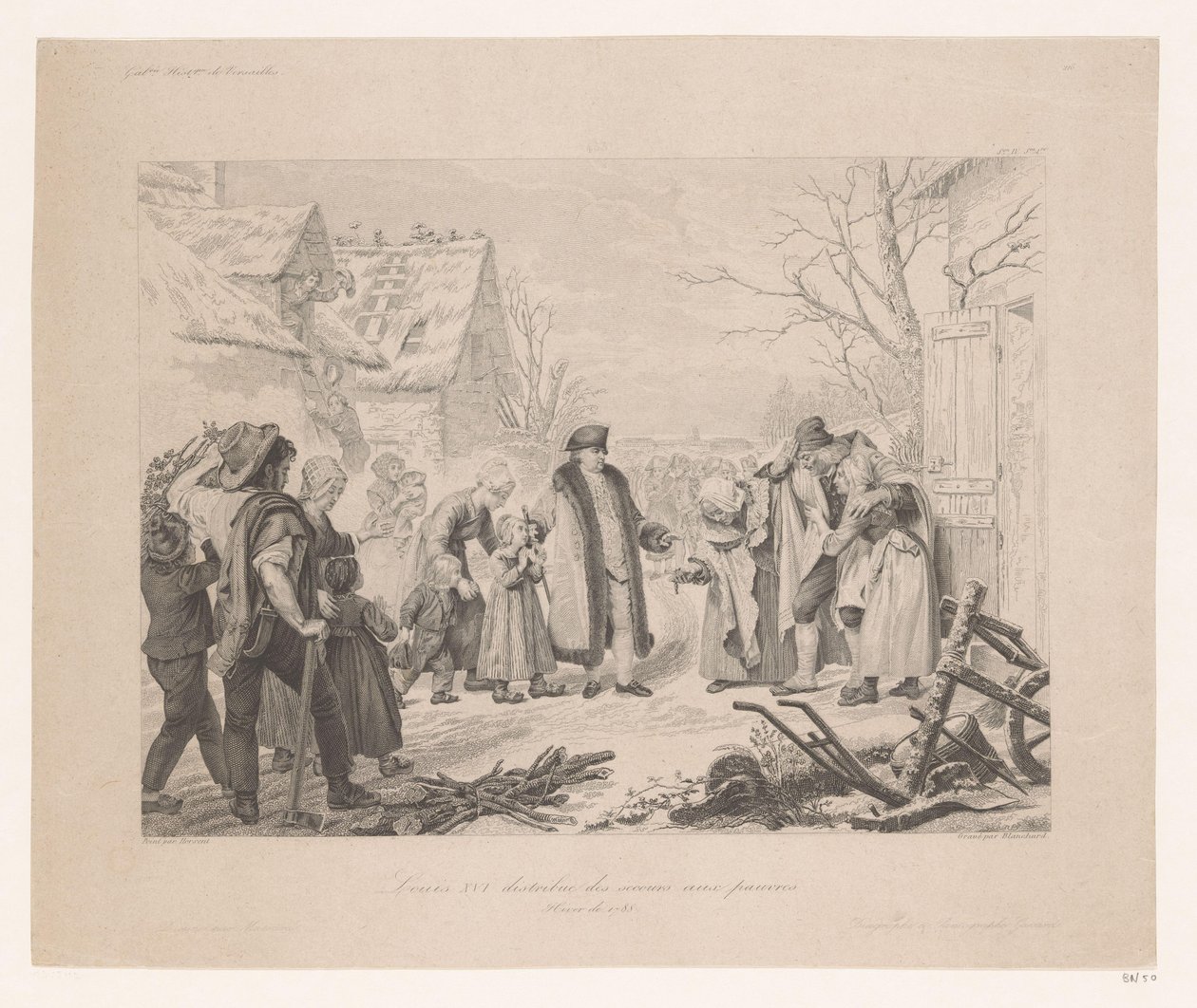 Louis XVI Visiting a Poor Neighborhood (Louis XVI Distributes Aid to the Poor) by Auguste Thomas Marie Blanchard