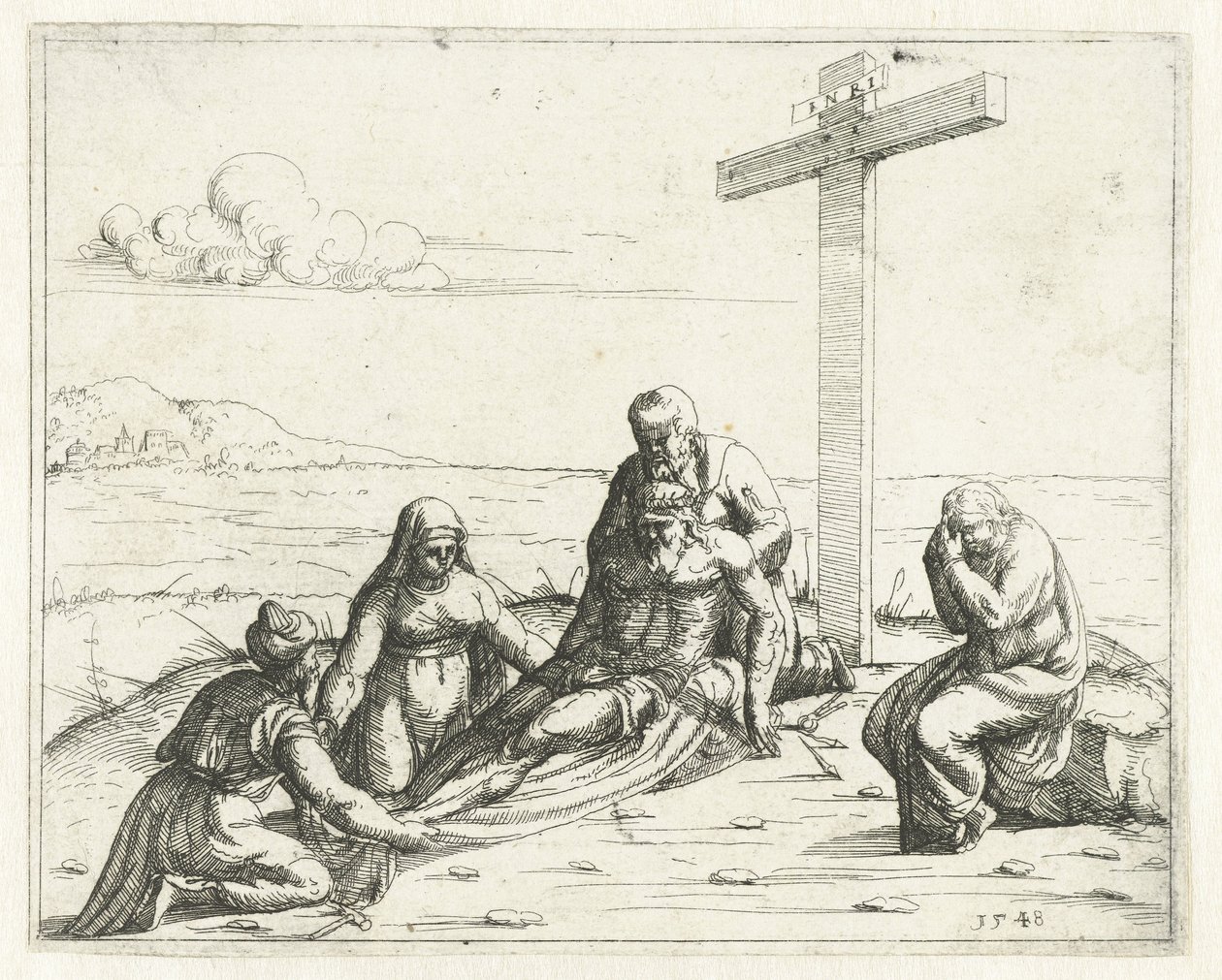 Lamentation of Christ by Augustin Hirschvogel