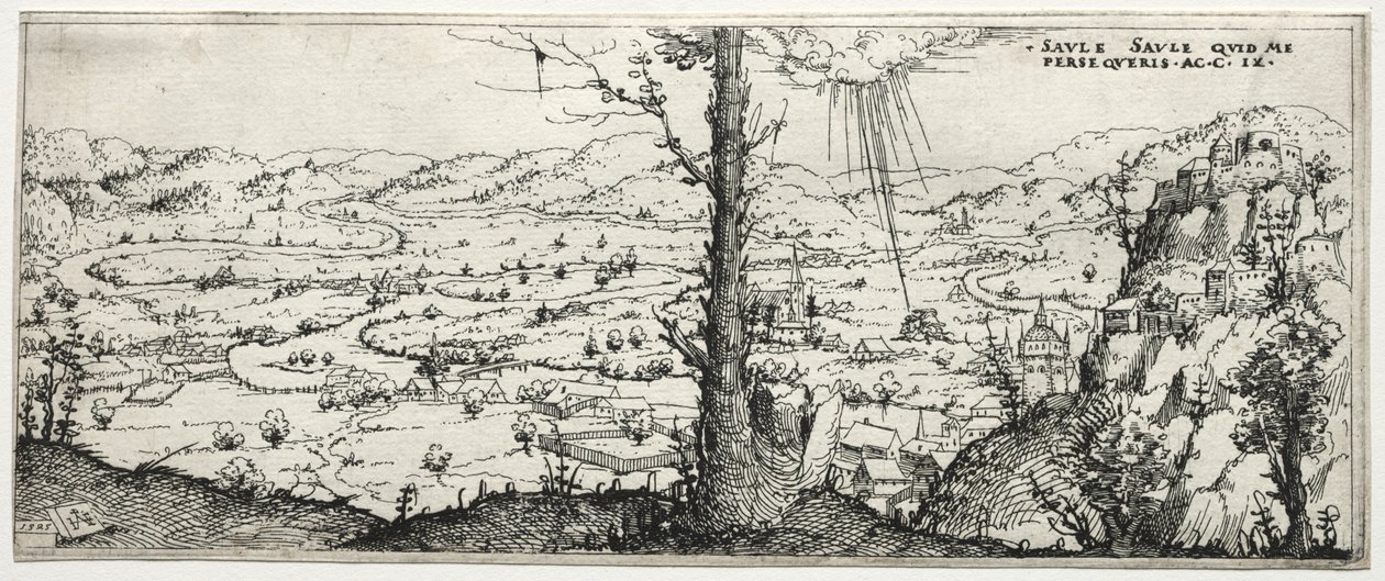 Landscape with the Conversion of Saulus by Augustin Hirschvogel