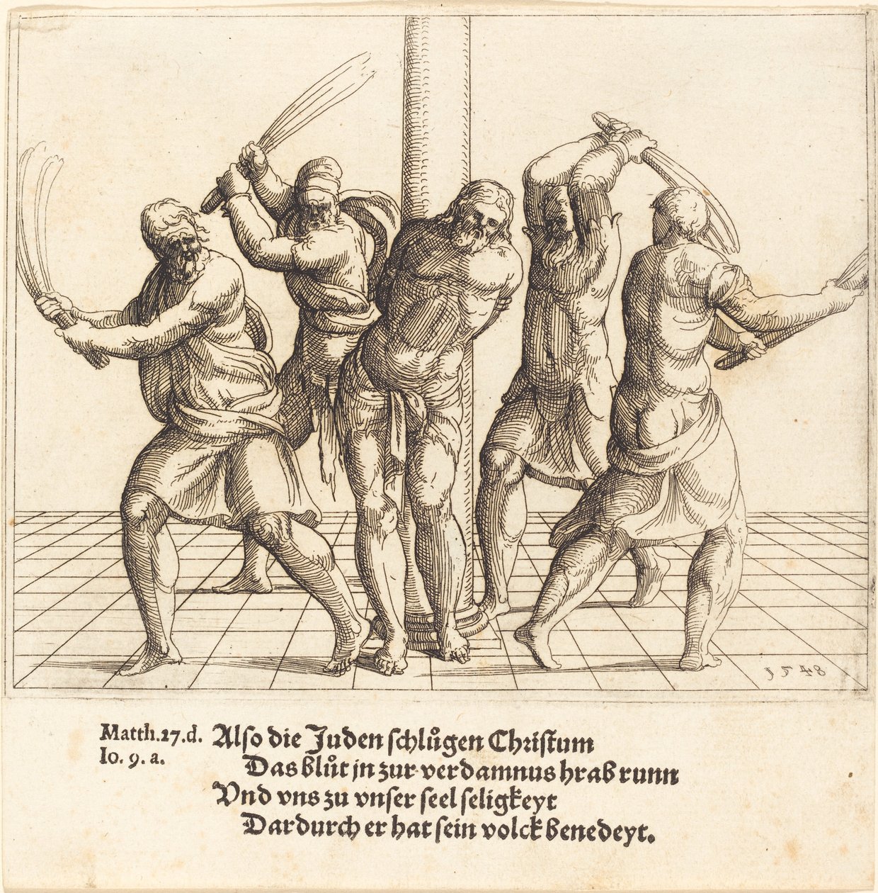 The Flagellation by Augustin Hirschvogel