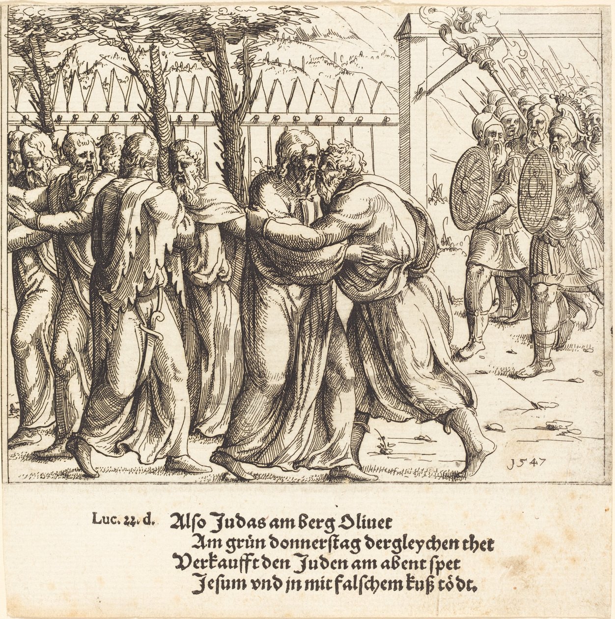 The Kiss of Judas by Augustin Hirschvogel