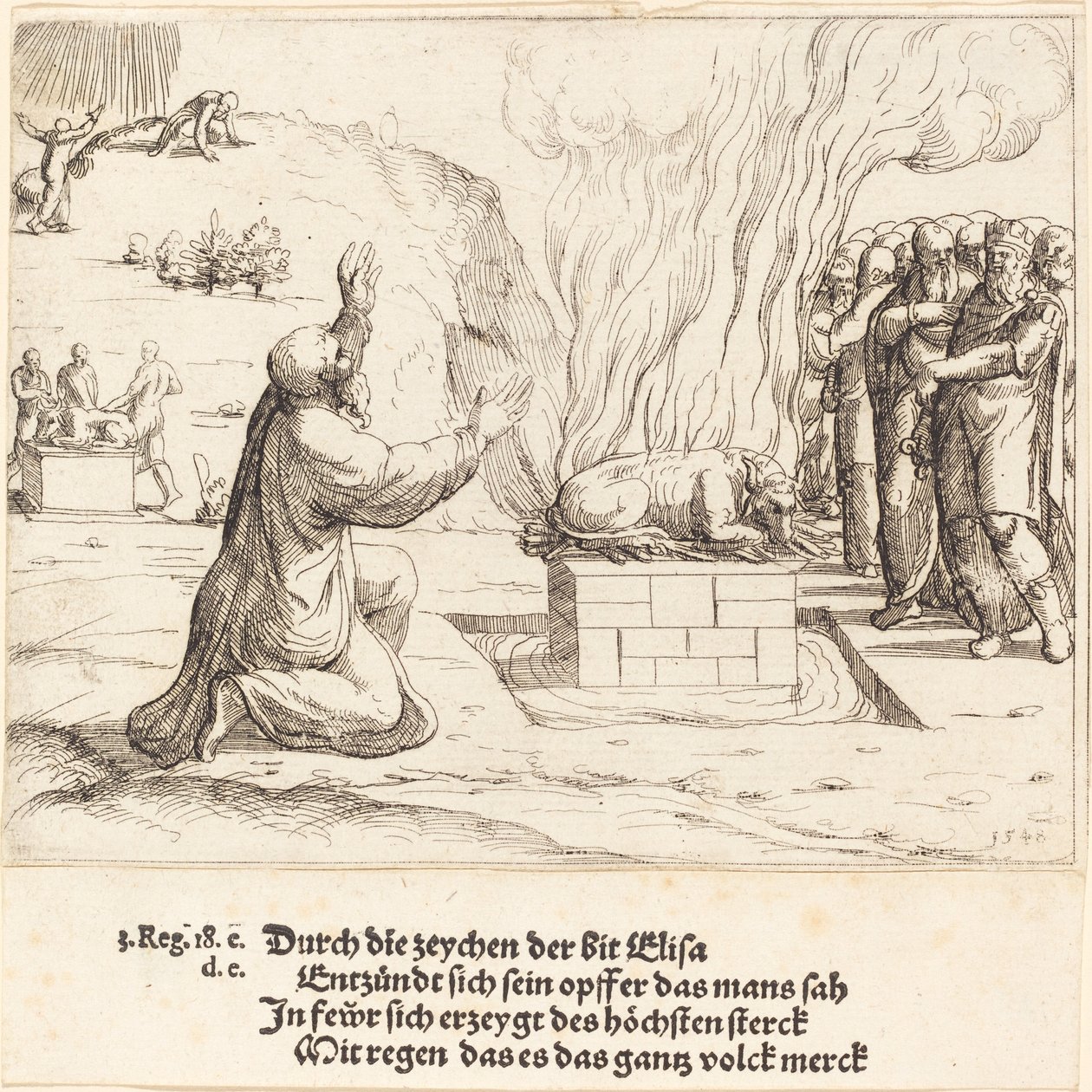 The Rival Sacrifices of Elijah and the Priests of Baal, 1548 by Augustin Hirschvogel