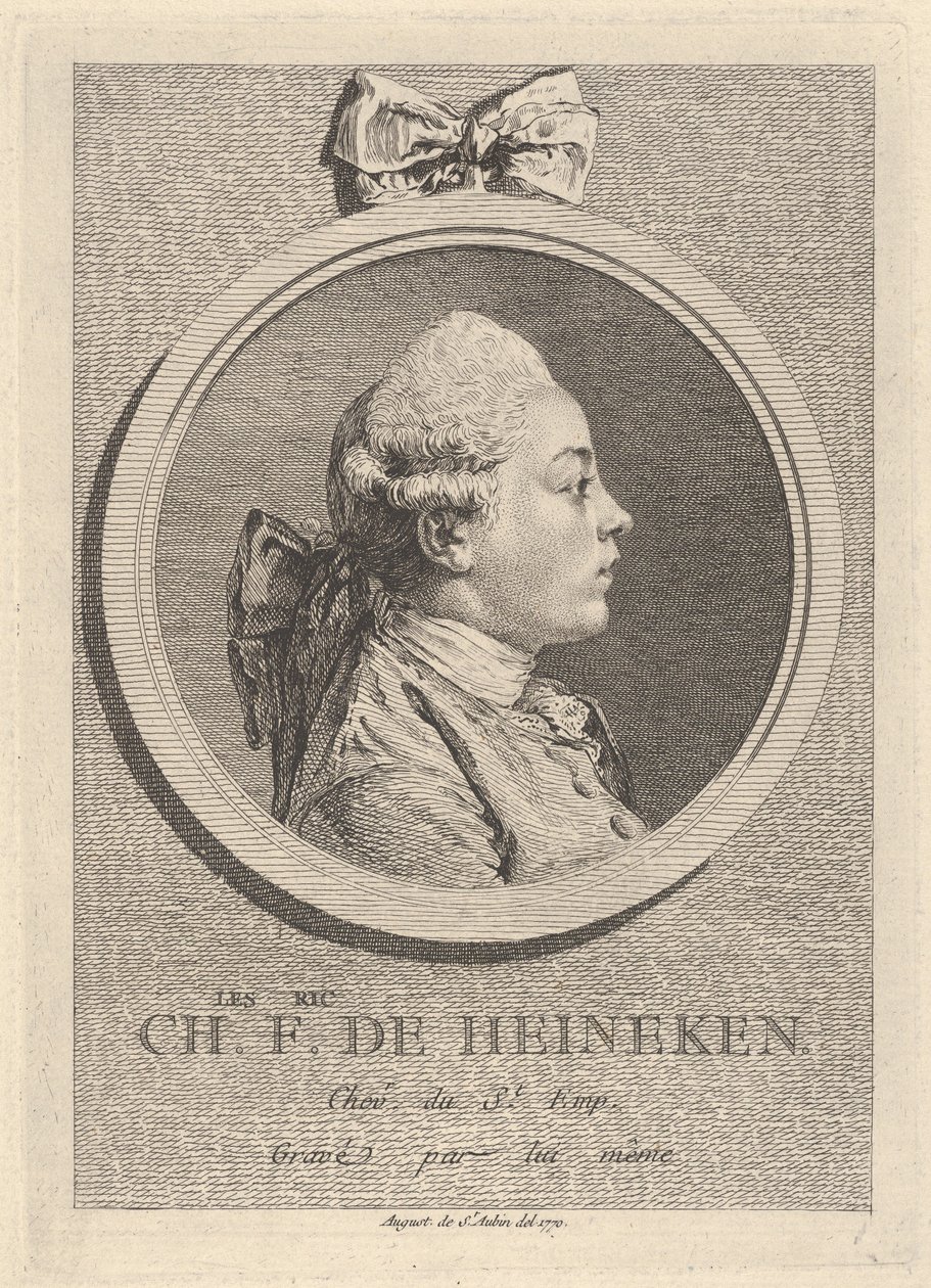 Portrait of Charles-Frédéric de Heinecken by Augustin de Saint-Aubin