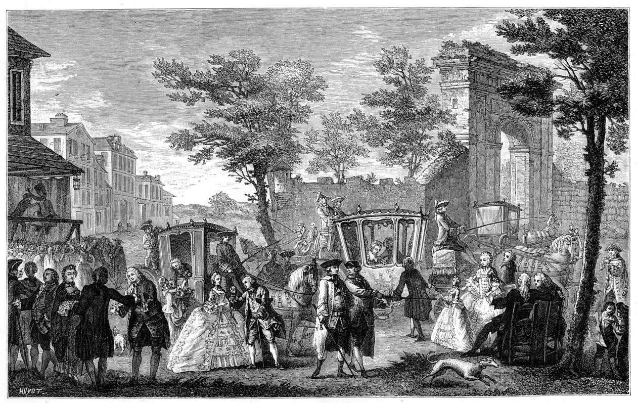 Portrait of French Fashion by Augustin de Saint-Aubin