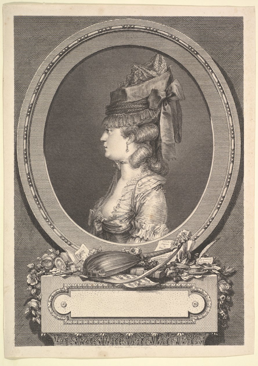 Portrait of Adrienne-Sophie Marquise de *** by Augustin de Saint Aubin
