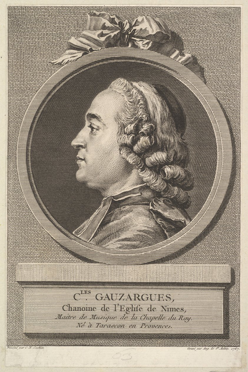 Portrait of Charles Gauzargues by Augustin de Saint Aubin