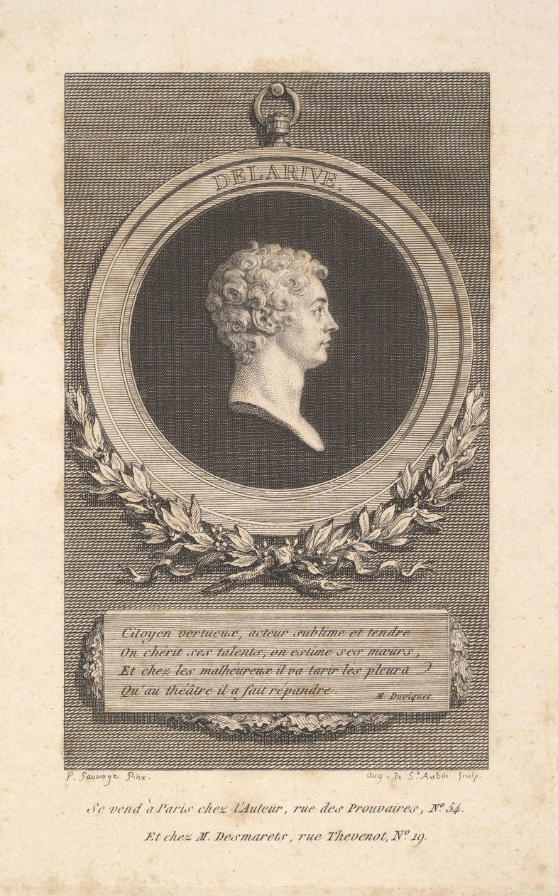 Portrait of De Larive by Augustin de Saint Aubin