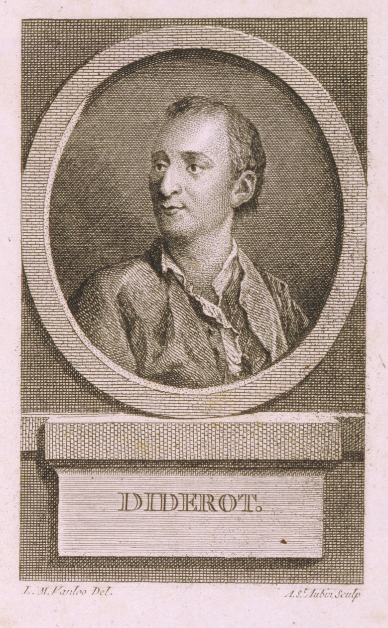 Portrait of Denis Diderot by Augustin de Saint-Aubin