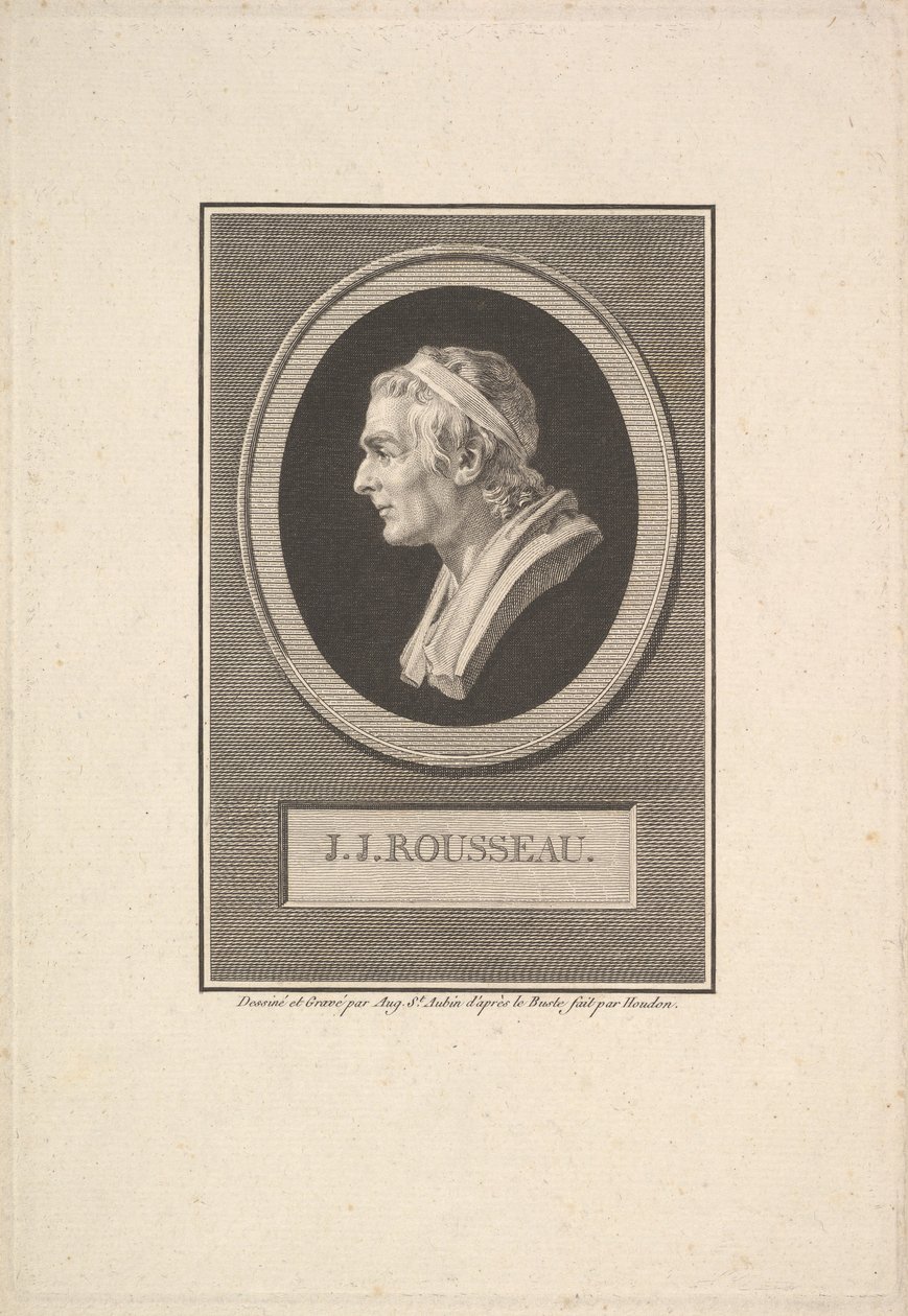 Portrait of J. J. Rousseau by Augustin de Saint Aubin