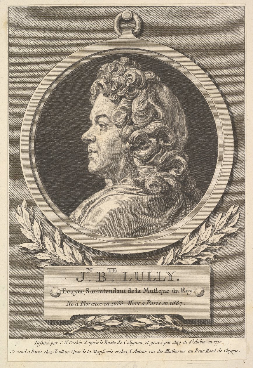 Portrait of Jean-Baptiste Lully by Augustin de Saint Aubin
