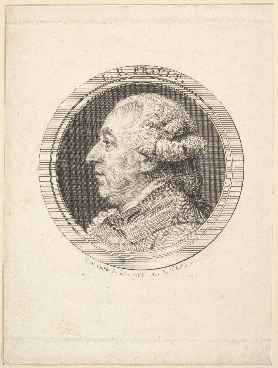 Portrait of L. F. Prault by Augustin de Saint Aubin