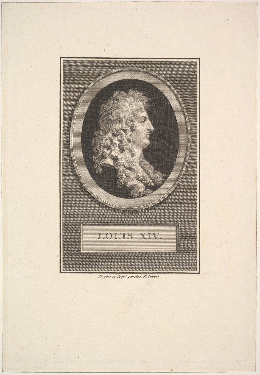 Portrait of Louis XIV by Augustin de Saint Aubin