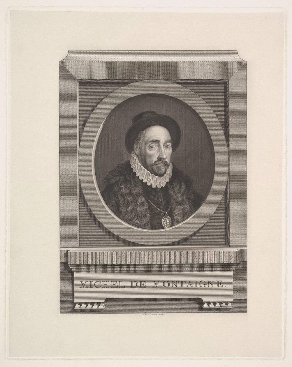Portrait of Michel de Montaigne by Augustin de Saint Aubin