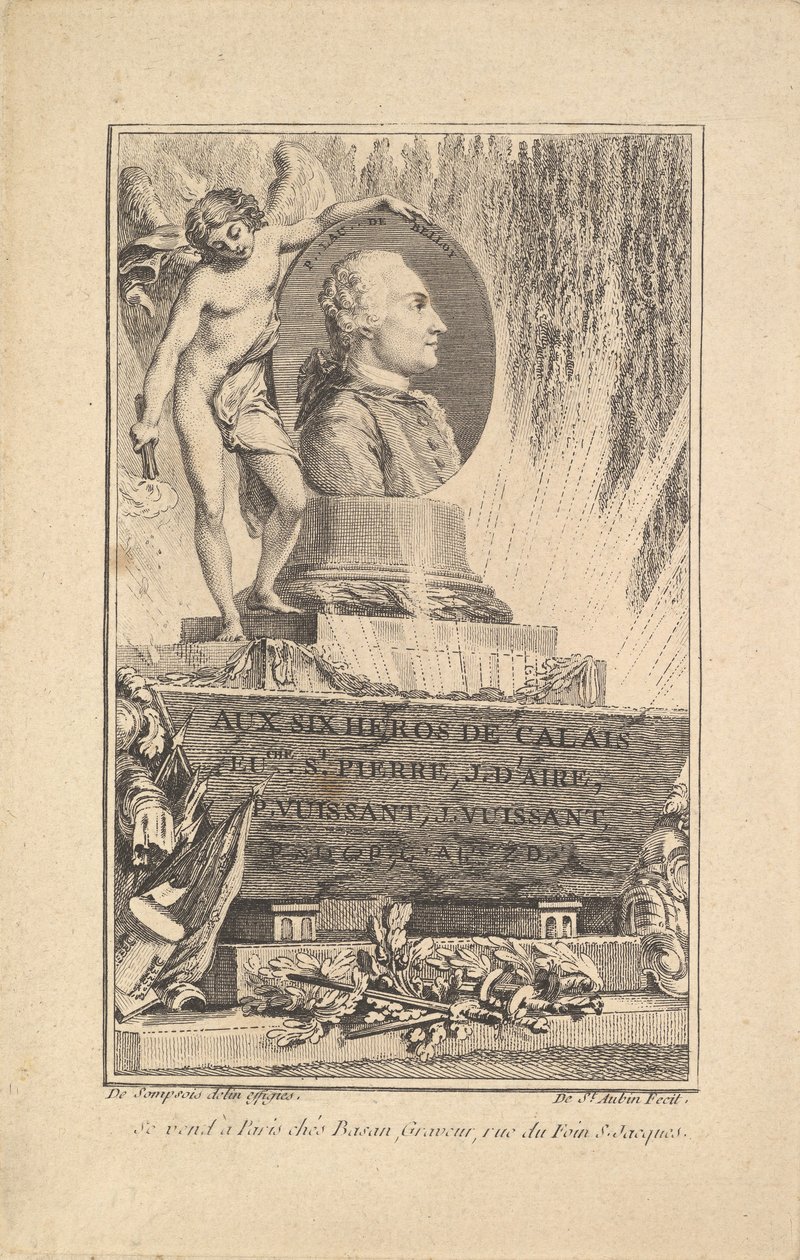 Portrait of Pierre Laurent de Belloy by Augustin de Saint Aubin