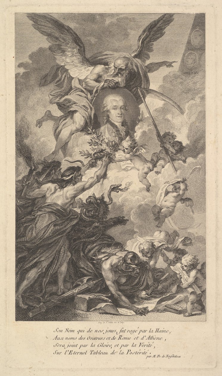 Portrait of Simon-Nicolas-Henri Linguet by Augustin de Saint Aubin