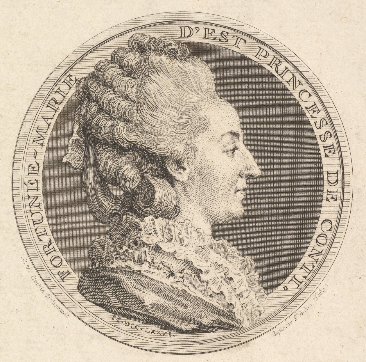Print of a Portrait Medal of Fortunée-Marie d