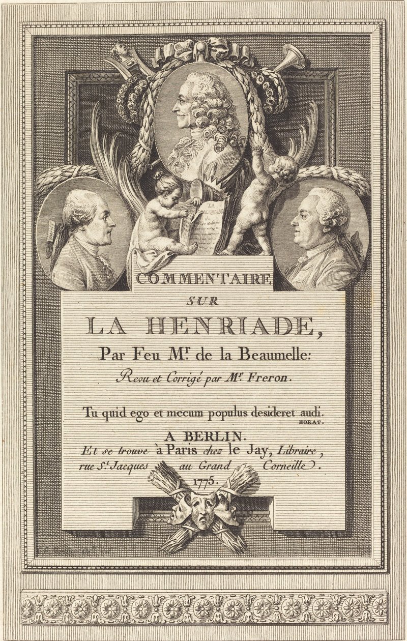 Commentary on the Henriade by Augustin de Saint Aubin after Clément Pierre Marillier