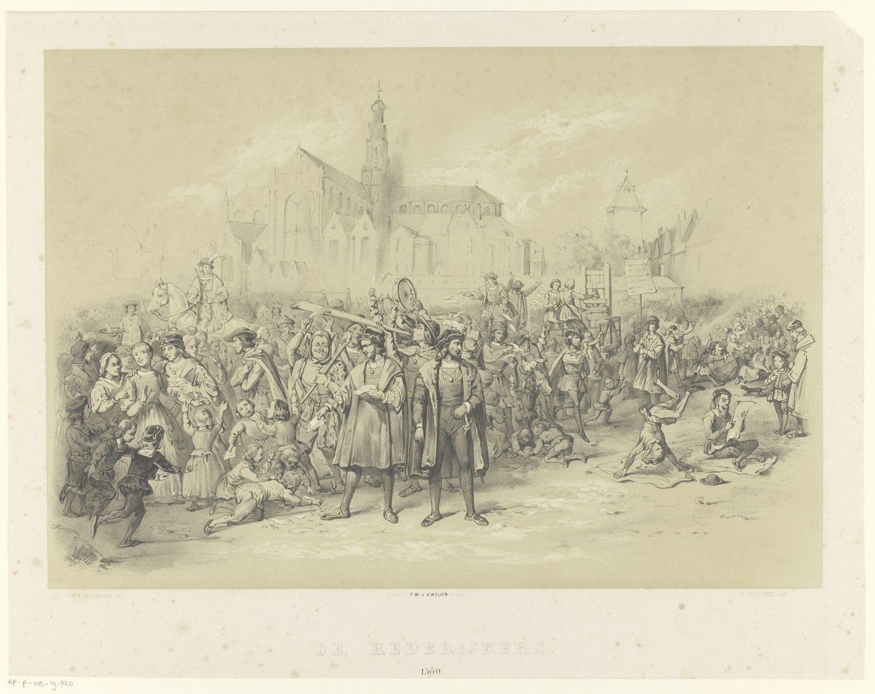 Rhetoricians Distributing Pamphlets by Augustinus Jacobus Bernardus Wouters