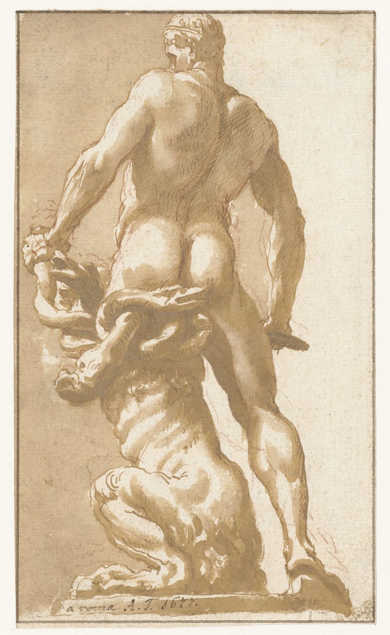Hercules Kills the Hydra of Lerna by Augustinus Terwesten (I)