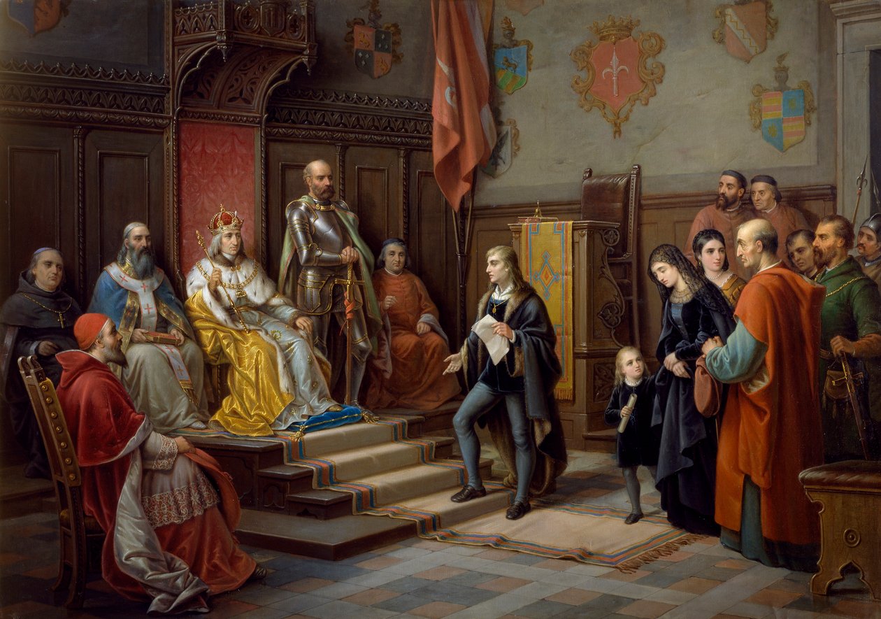 Frederick III, Being Pressed to March Against Turks by Trieste Poet Raffaele Zovenzoni by Augusto Tominz