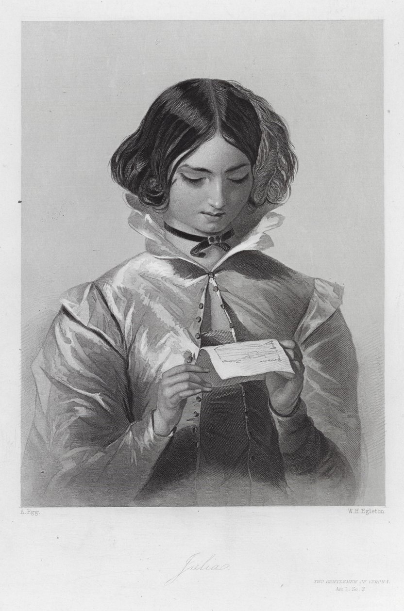 Julia, a character in The Two Gentlemen of Verona by Augustus (after) Egg