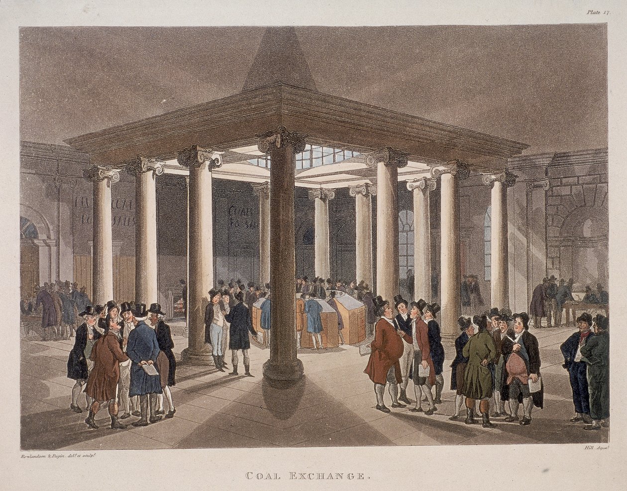 Coal Exchange, London by Augustus Charles Pugin, Thomas Rowlandson