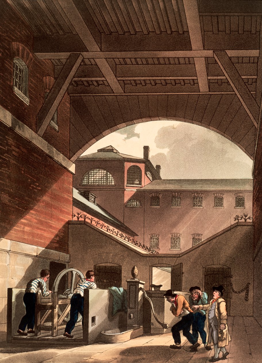 Water Engine at Cold Bath Fields Prison, London by Augustus Charles Pugin, Thomas Rowlandson