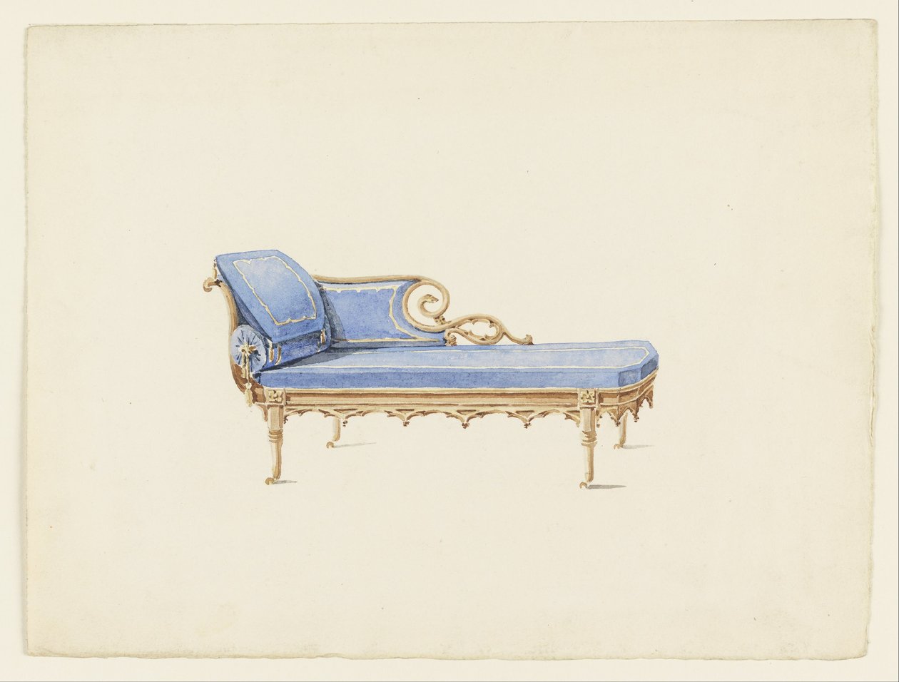 Design for a Sofa in the Gothic Revival Style by Augustus Charles Pugin
