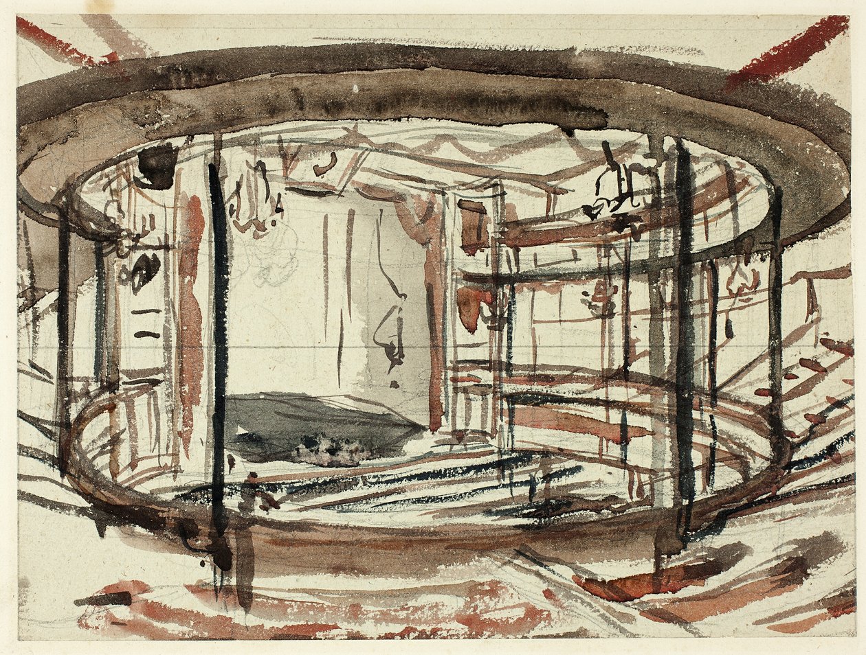 Study for Sadlers Wells Theater by Augustus Charles Pugin