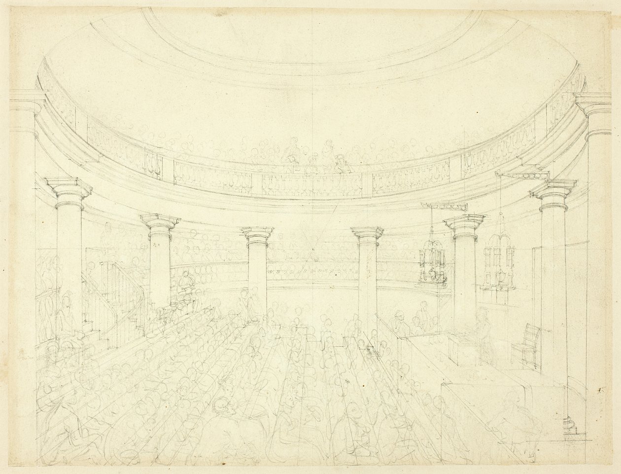 Study for Surrey Institution, from Microcosm of London by Augustus Charles Pugin