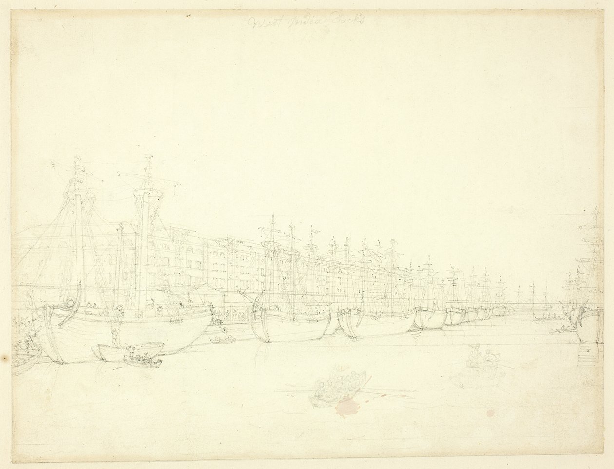 Study for West India Docks by Augustus Charles Pugin