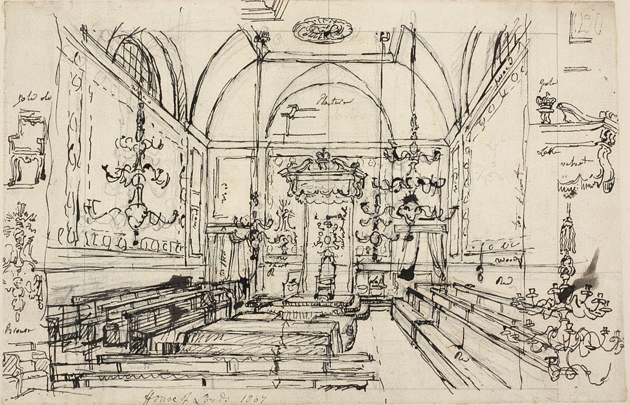 Study for the House of Lords by Augustus Charles Pugin