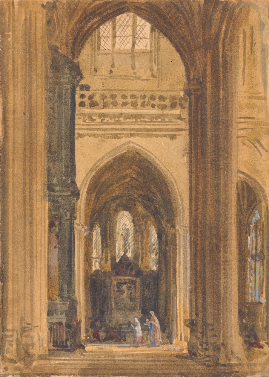Interior of a Gothic Church by Augustus Welby Northmore Pugin