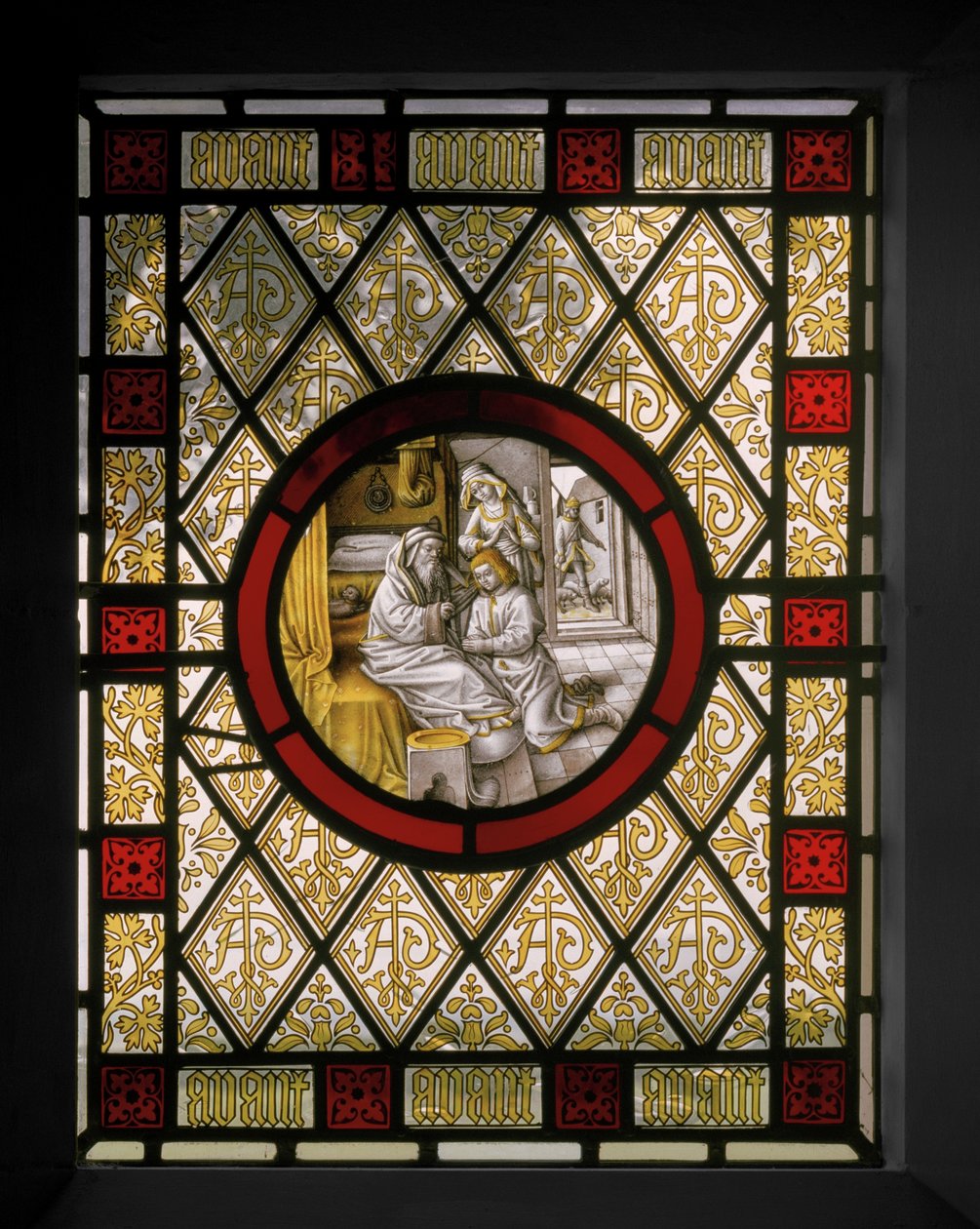 Library Window with Netherlandish Roundel by Augustus Welby Northmore Pugin