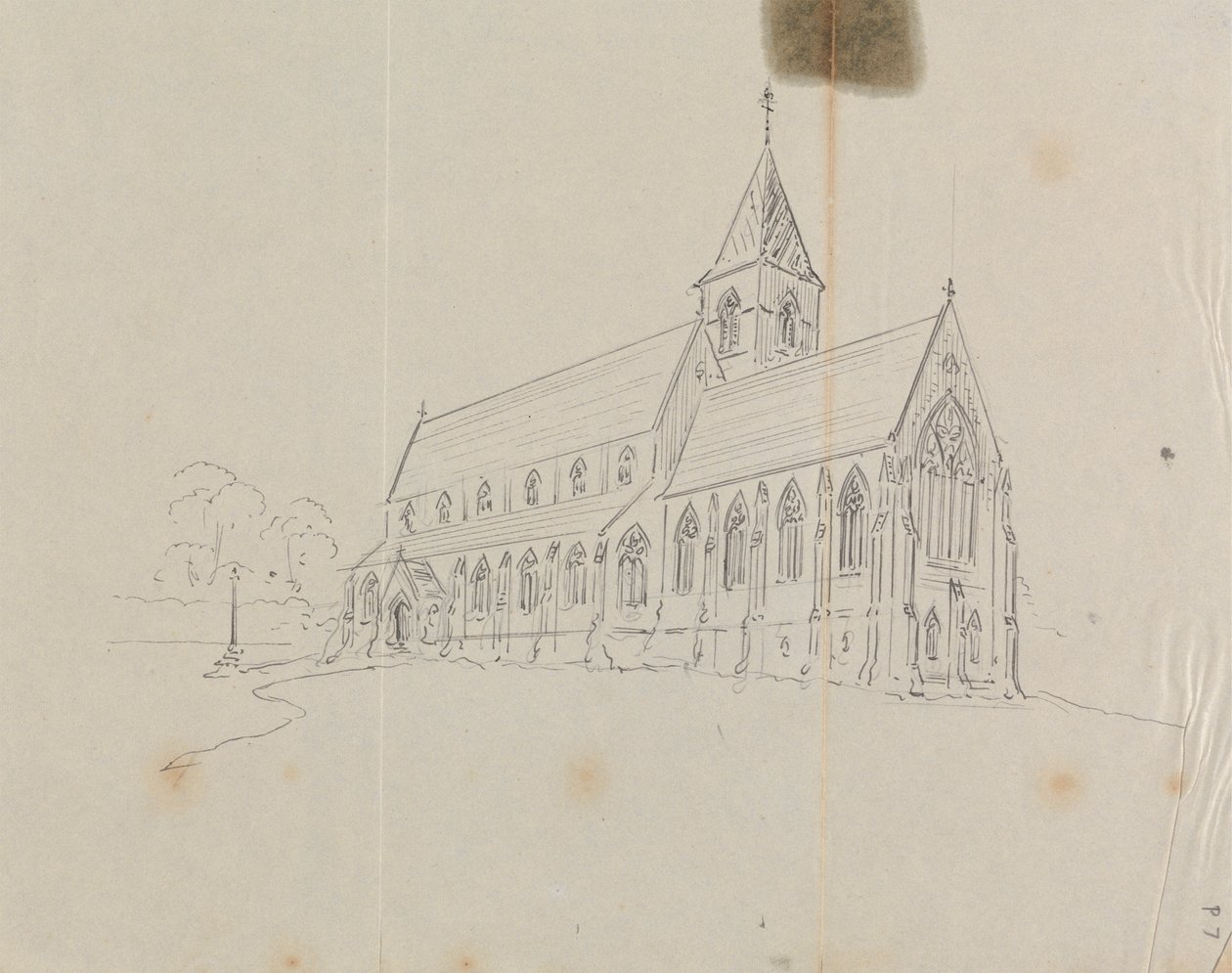 Sketch of a Gothic Church by Augustus Welby Northmore Pugin
