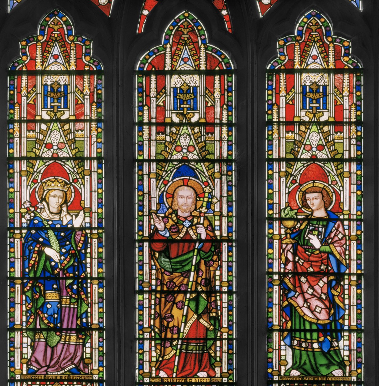 Virgin and Christ with Saints, East Window (detail) by Augustus Welby Northmore Pugin